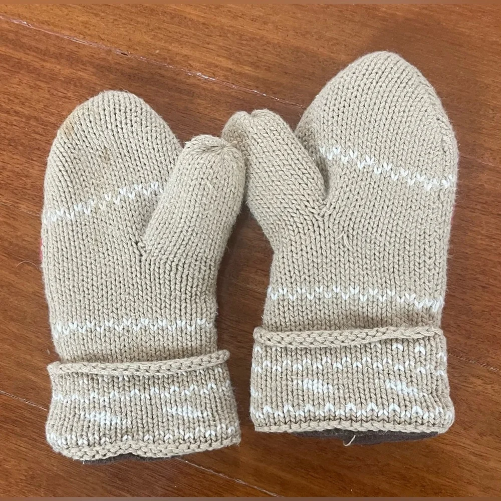 Gap Kids Boys Gloves Knit 🧶 🫎 Moose Mittens Sz M/L 4/5 Years
